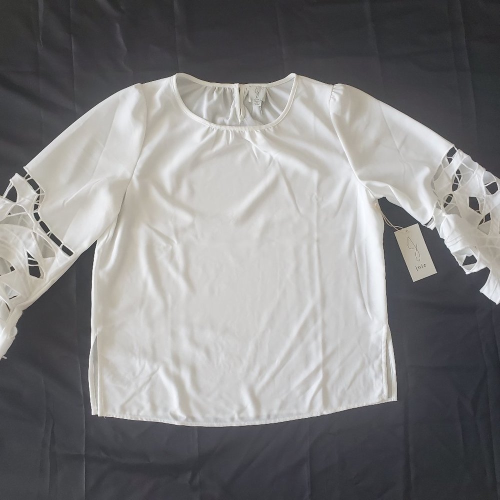 Joie bow cut lvory long sleeve embroidered cut out
